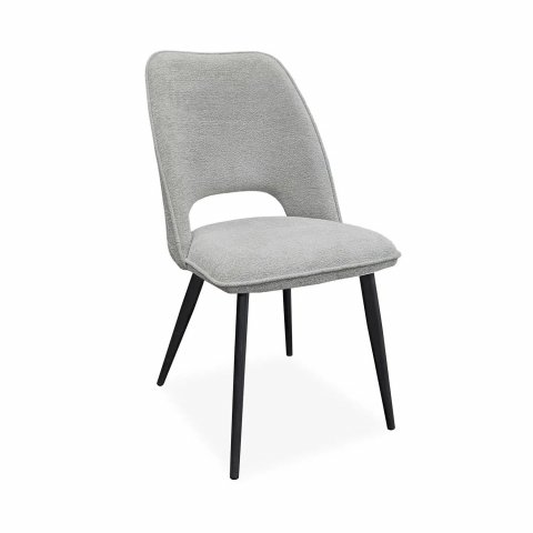 Chaise gris perle tissu moderne ROXANE