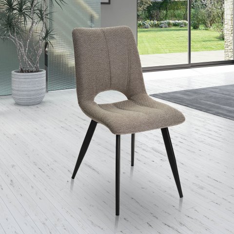 Chaise tissu taupe moderne SYLVIE