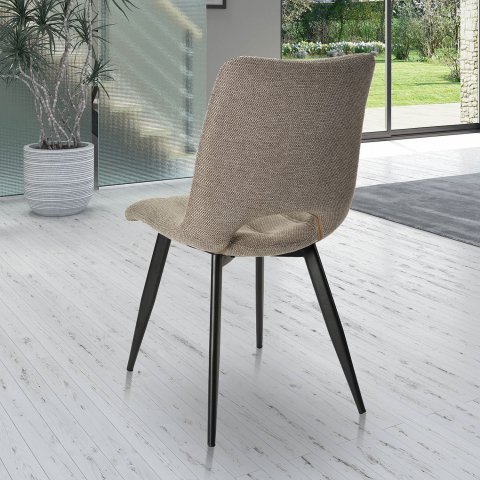 Chaise tissu taupe moderne SYLVIE
