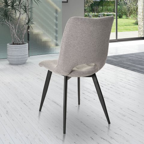 Chaise tissu gris clair moderne SYLVIE