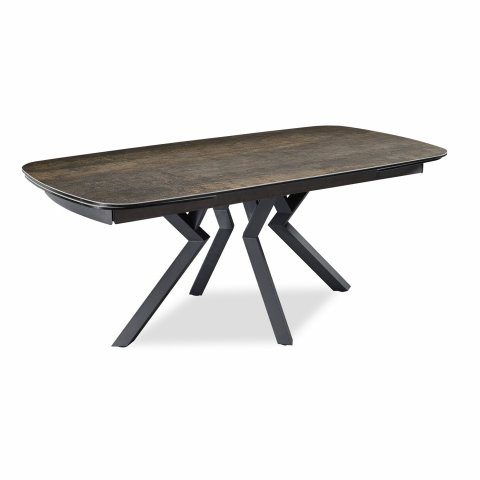 Table extensible forme tonneau coloris fer rouillé ANEMONE