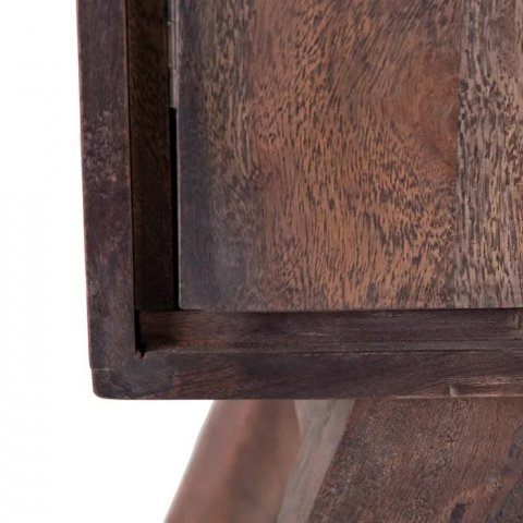 Bahut bois massif d'acacia naturel 133cm RIGAR