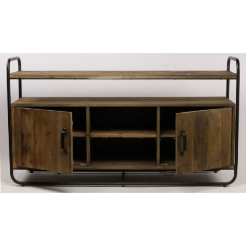 Buffet style industriel bois massif et métal 180cm BUFFY