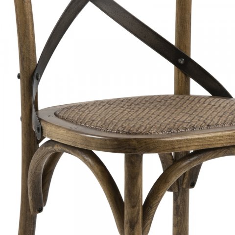 Chaise bistrot industrielle bois naturel vintage (Lot de 2) PUB