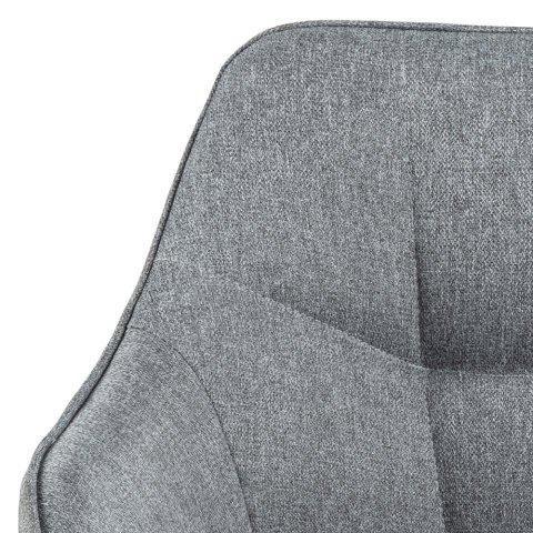 Chaise capitonnée tissu gris moderne piètement métal ( Lot de 2) BELLA