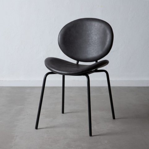 Chaise design grise en simili cuir (lot de 2) ROY