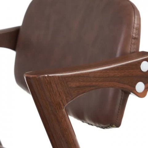 Chaise design simili cuir marron (lot de 2) LYLOU