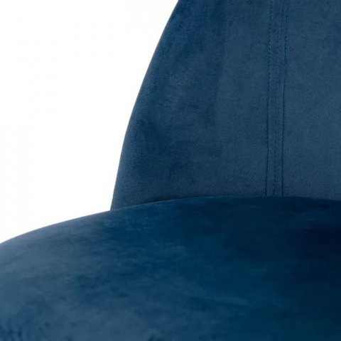 Chaise design velours bleu avec motifs pieds de poule (lot de 2) LEA