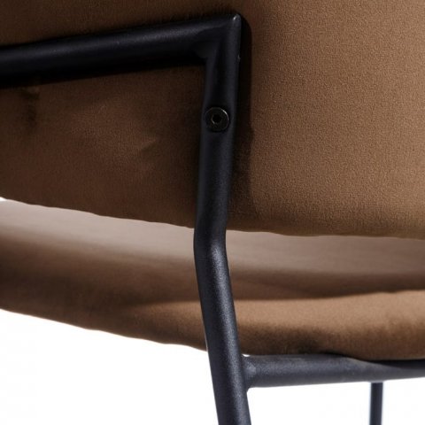 Chaise en velours marron matelassée moderne (lot de 2) AMANDINE  