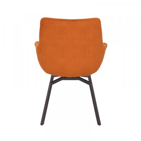 Chaise fauteuil pivotante velours côtelé orange MELINE