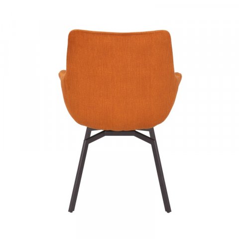 Chaise fauteuil pivotante velours côtelé orange MELINE