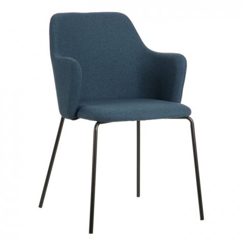 Chaise fauteuil en tissu bleu moderne (lot de 2) EVA 