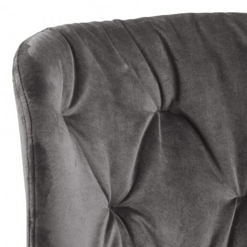 Chaise grise capitonnée velours moderne (lot de 2) CELESTE