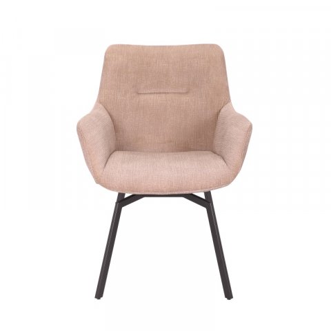 Chaise fauteuil pivotante velours côtelé beige MELINE