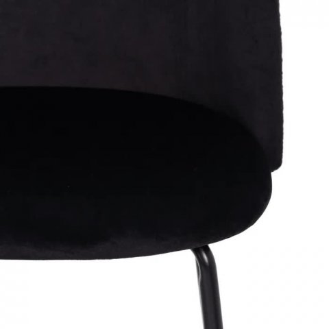Chaise velours noir design avec motifs pieds de poule (lot de 2) LEA