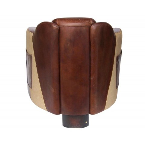 Fauteuil cigare cuir marron avec poche HORSE