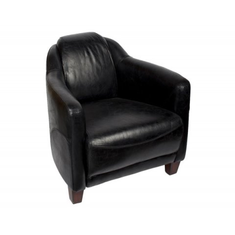 Fauteuil cigare cuir noir HORSE