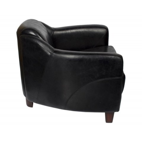 Fauteuil cigare cuir noir HORSE