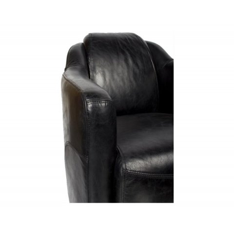 Fauteuil cigare cuir noir HORSE