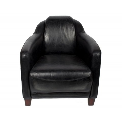 Fauteuil cigare cuir noir HORSE