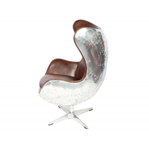 Fauteuil pivotant cuir et alu design AERONOTIK