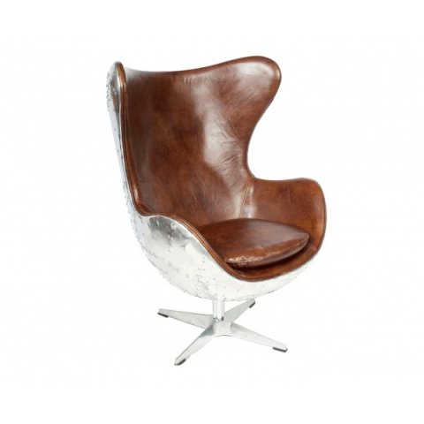 Fauteuil pivotant cuir et alu design AERONOTIK