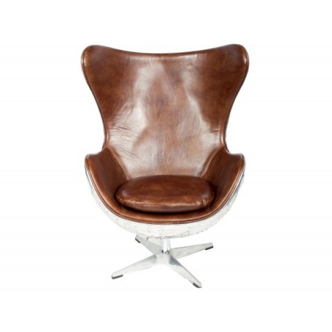 Fauteuil pivotant cuir et alu design AERONOTIK