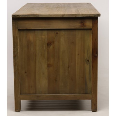 Ilot de cuisine en bois massif recyclé style industriel 150cm MIOREL