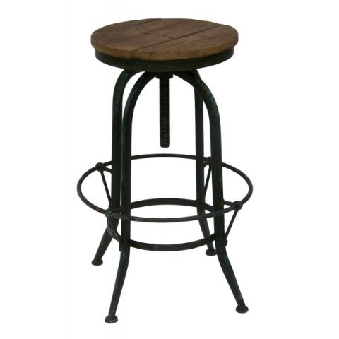 Tabouret de bar industriel bois et métal CESAR