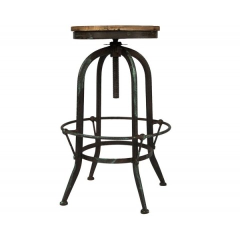 Tabouret de bar industriel bois et métal CESAR