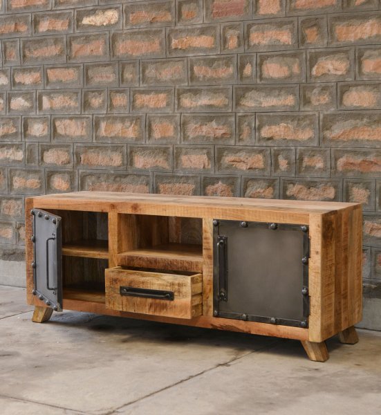Meuble TV industriel bois et métal LINCOLN