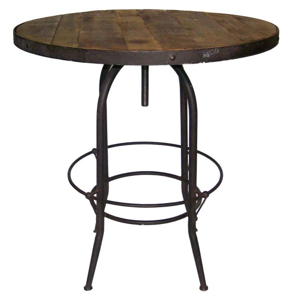 Table de bar ronde réglable industrielle 90cm SALY