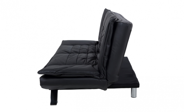 Canapé simili cuir noir convertible design SONARE