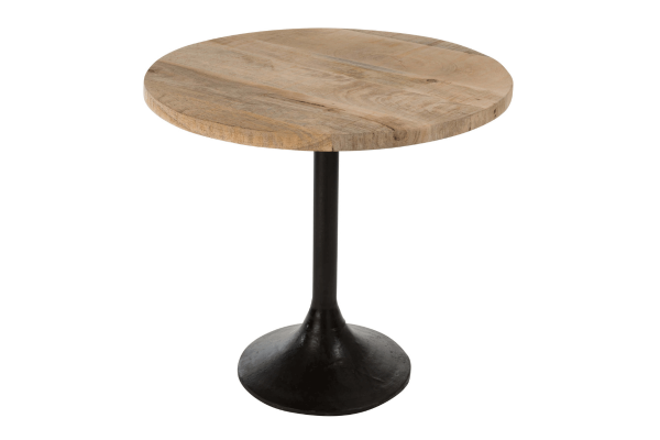 Table de bar ronde industrielle bois et métal JULIA