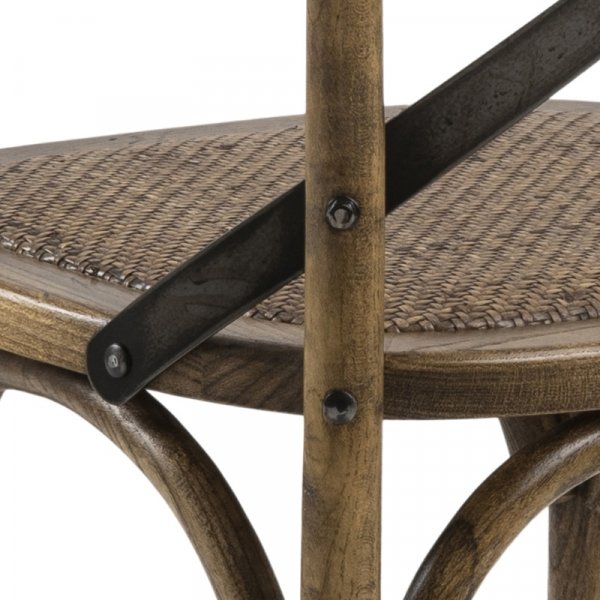 Chaise bistrot industrielle bois naturel vintage (Lot de 2) PUB