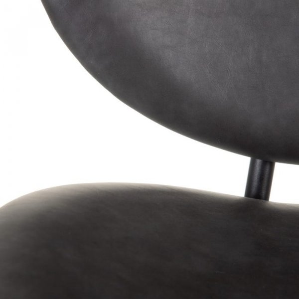 Chaise design grise en simili cuir (lot de 2) ROY