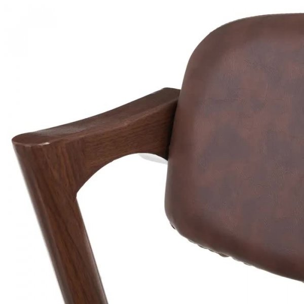 Chaise design simili cuir marron (lot de 2) LYLOU
