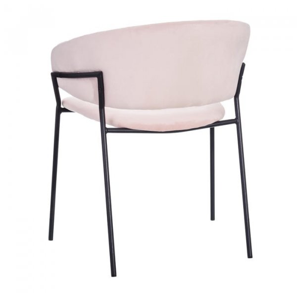 Chaise en tissu velours rose matelassée moderne (lot de 2) AMANDINE