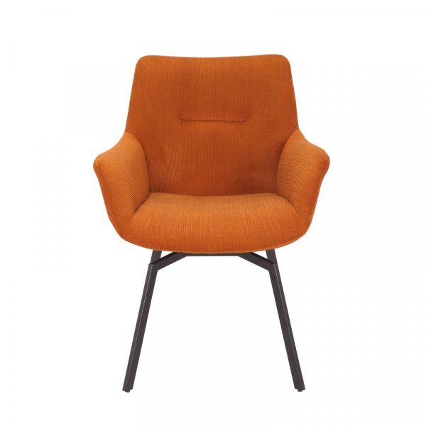 Chaise fauteuil design pivotante velours orange MELINE
