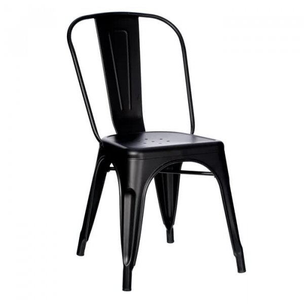 Chaise industrielle en métal noir (lot de 4) SYREX