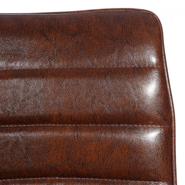 Chaise industrielle simili cuir marron matelassée (lot de 2) CARL 