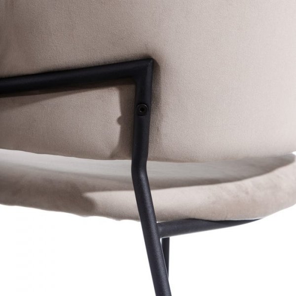 Chaise matelassée velours gris argent moderne (lot de 2) AMANDINE