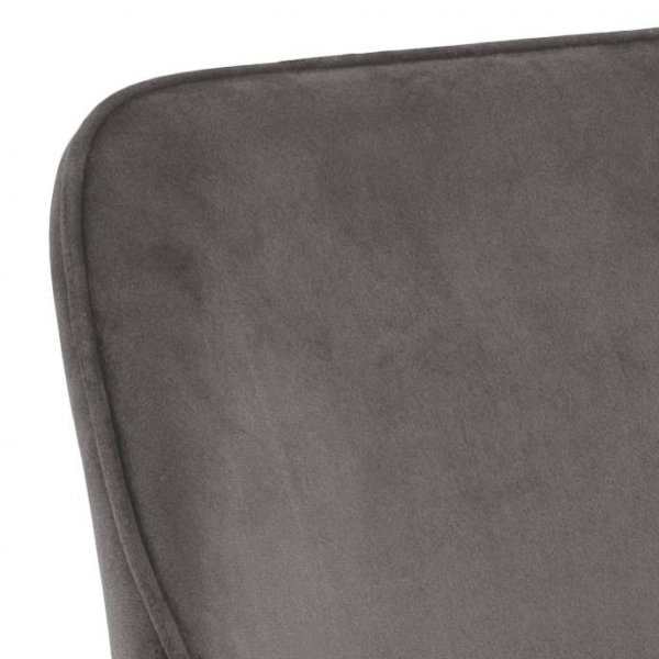 Chaise moderne en tissu velours gris piétement noir (Lot de 2) DESIRE
