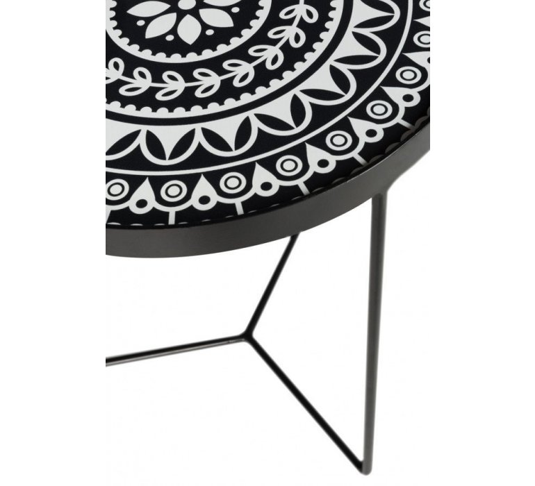 Table de salon ronde en métal style oriental TANGER