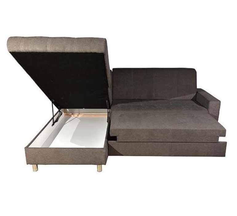 Canapé d'angle convertible tissu gris design APPIO