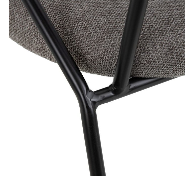 Chaise fauteuil capitonnée en tissu gris SILVA 