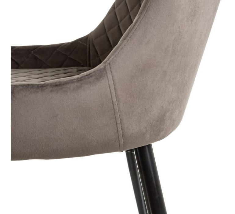 Chaise capitonnée en velours gris moderne (lot de 2 ) ELISA 