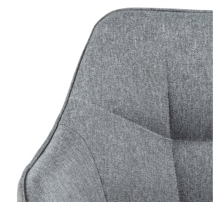 Chaise capitonnée tissu gris moderne piètement métal ( Lot de 2) BELLA