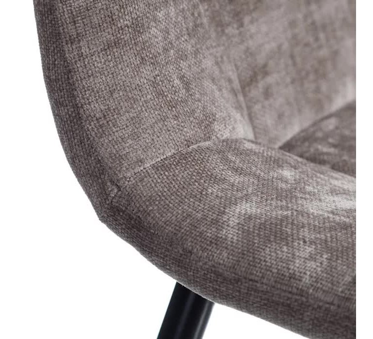 Chaise capitonnée velours gris moderne (lot de 4) SOLANGE