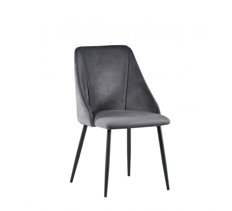 Chaise design velours gris QUARTZ